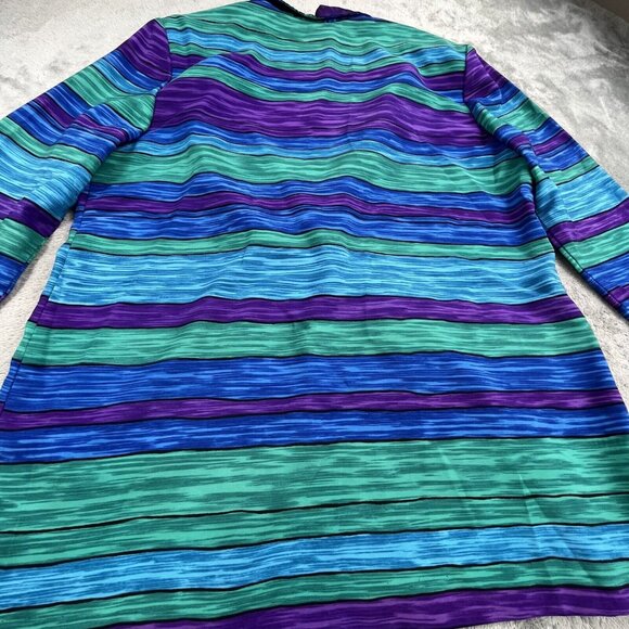 VTG Michael & Company Womens 8 ColorBlock Purple Rave Blouse Tunic USA Made BOHO - Picture 12 of 13